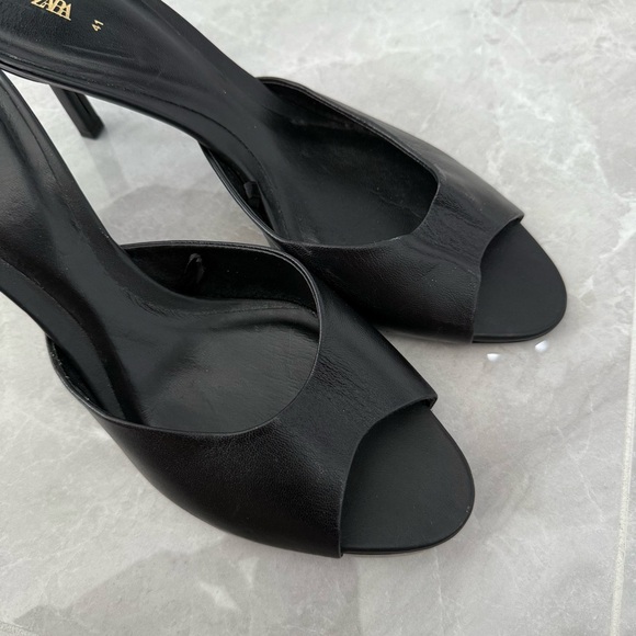 NWOT Women’s Zara Leather Mule Slip On Heel Open Toe Sandals UK 8 EU 41 1303/210 - Picture 8 of 15